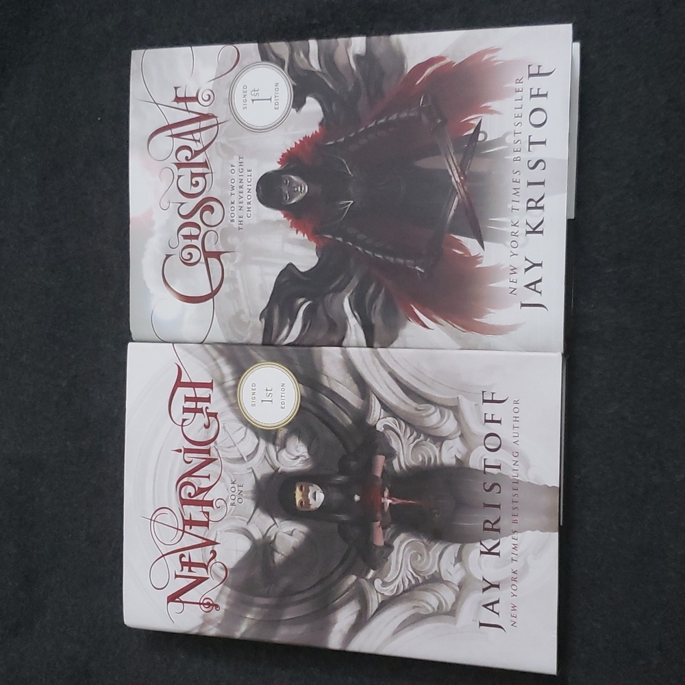 Signed 1st Editions of Nevernight and Godsgrave by Jay Kristoff.
